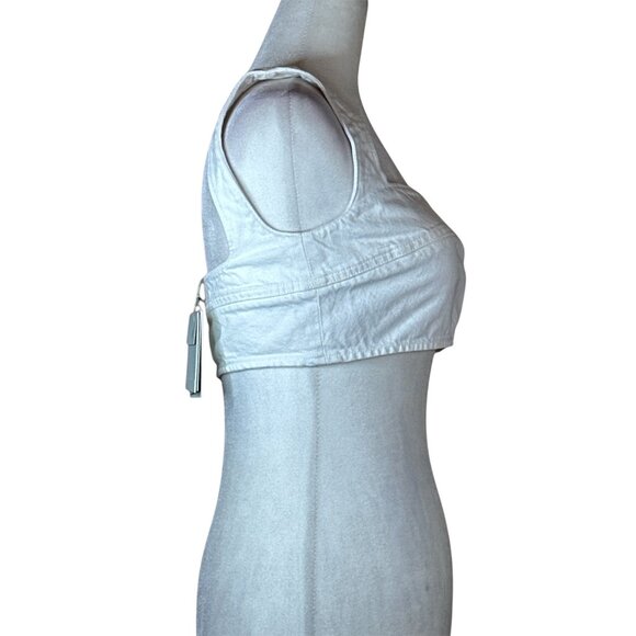 Loulou Studio Anet Bra Top in Ivory XSmall New Womens Denim Crop Tank - Picture 6 of 16